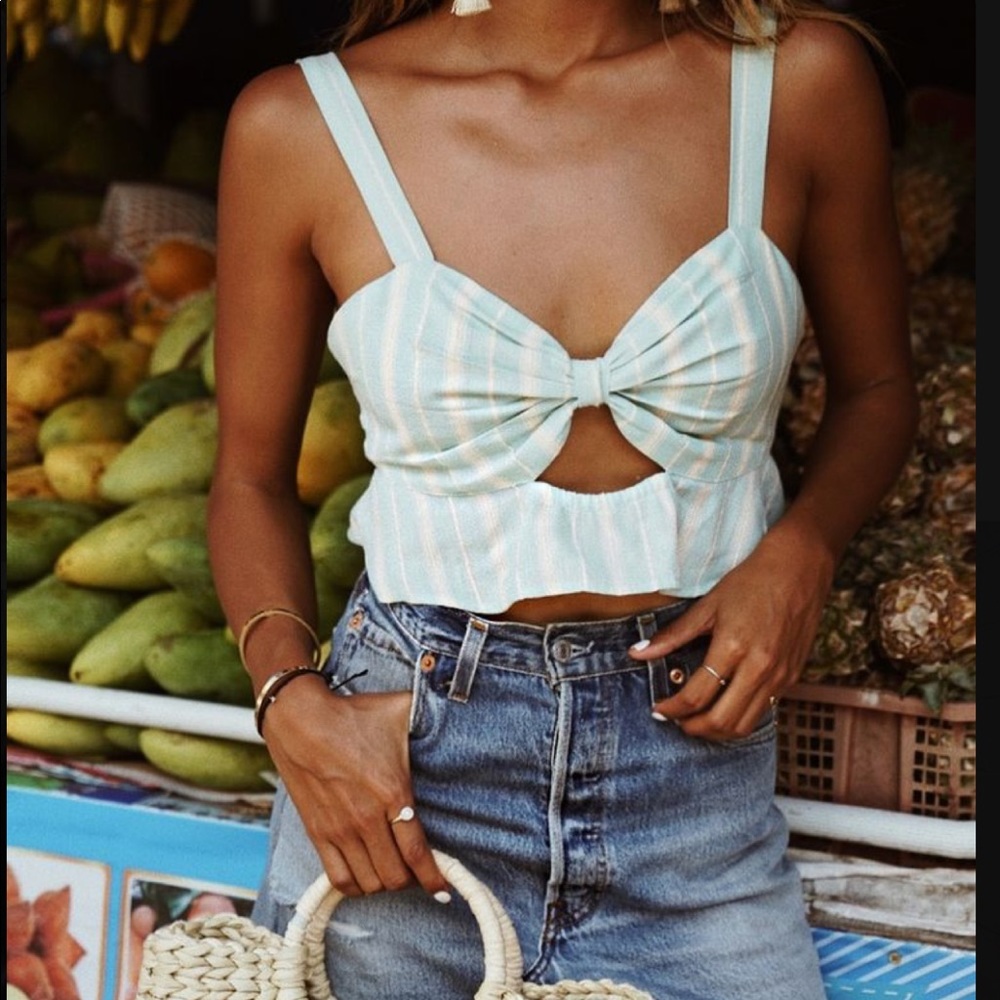 Tularosa Summer Beach Aqua Cami Tank Top